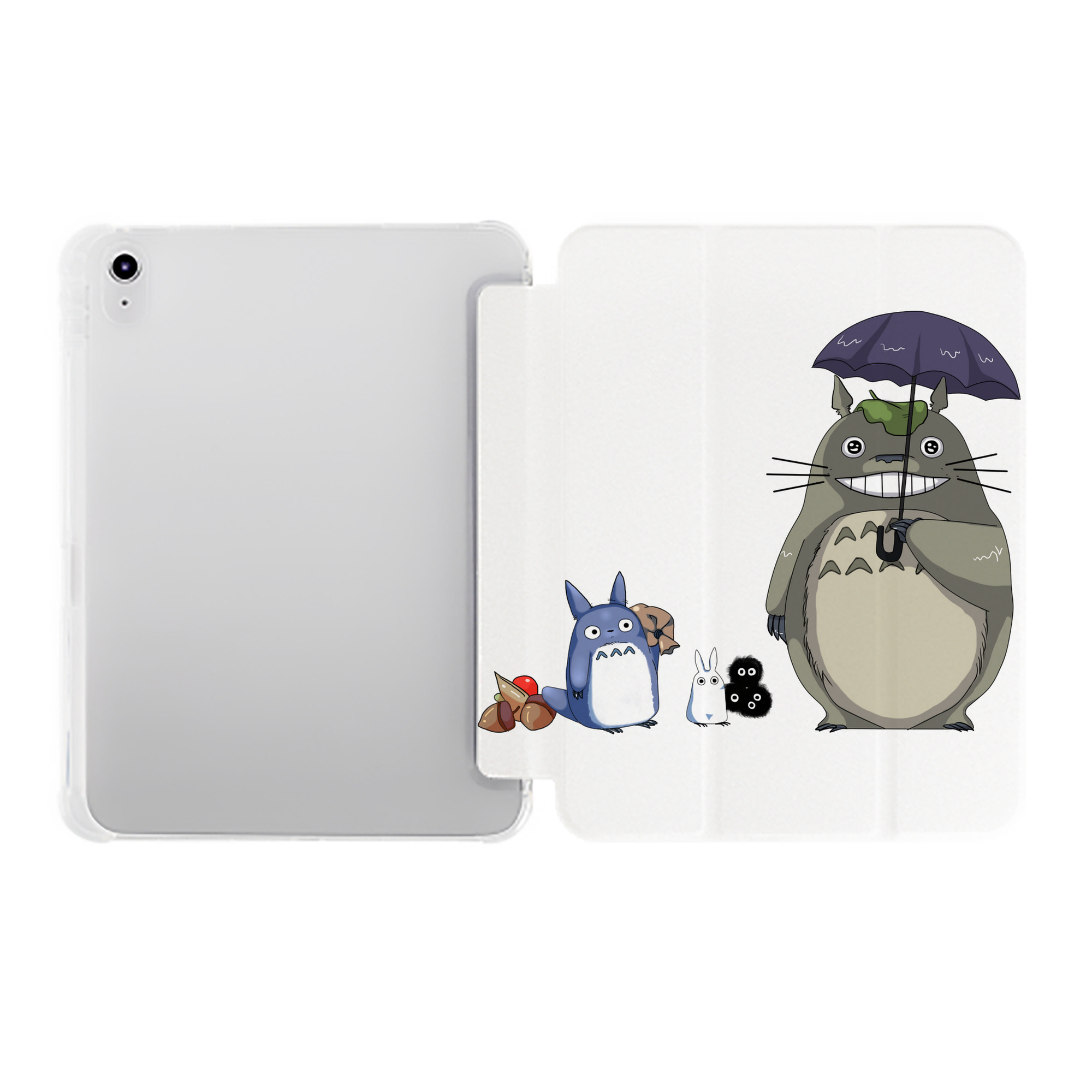 （画像用） となりのトトロ 草壁メイ 草壁サツキ My Neighbor Totoro Satsuki Kusakabe Mei Kusakabe IPad ケース ペン収納付き 三つ折りスタンド PUレザー×シリコン 対応機種9.5/10.5/10.9インチ